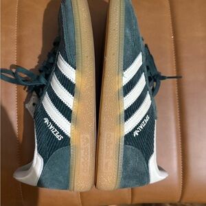 Adidas Forest Green and White Gazelle Sneakers
